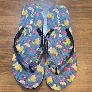 Michael Kors Vibrant Fruit Print Flip Flops